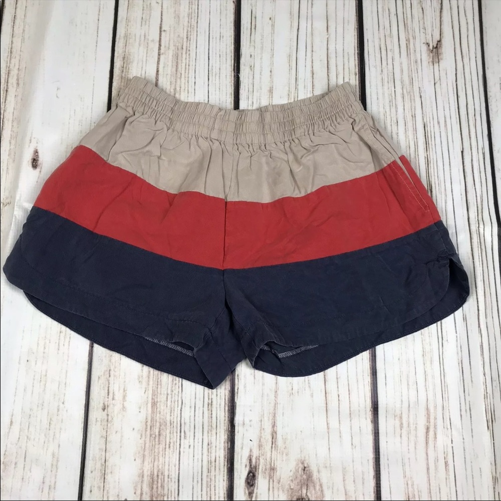 LARK&WOLFF Striped Shorts Stretch Waist Pockets